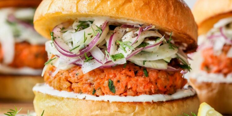 Hambúrgueres de salmão