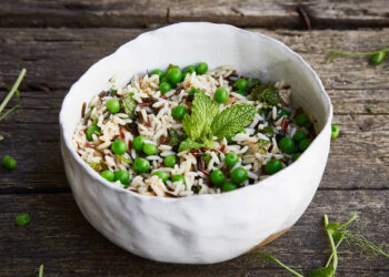 Arroz de ervilhas simples e fácil