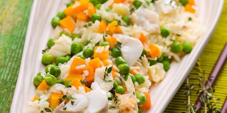 Arroz de peixe com legumes