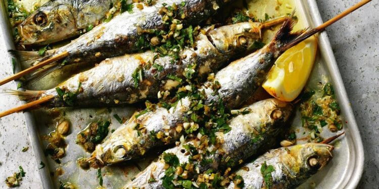 Sardinhas assadas no forno