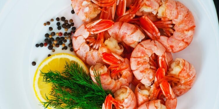 Gambas da costa cozidas