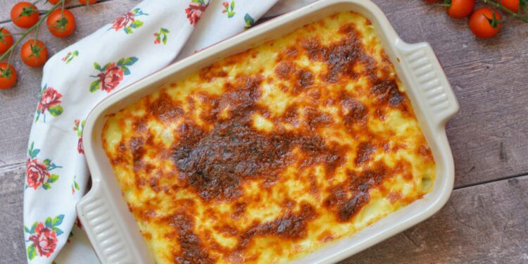 Bacalhau gratinado com espinafres