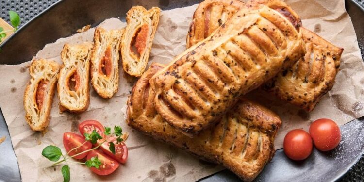 Folhados de chouriço