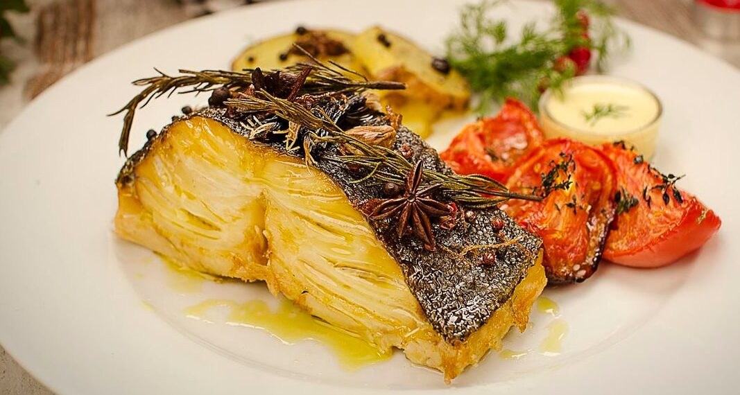 Bacalhau no forno com alecrim