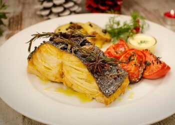 Bacalhau no forno com alecrim