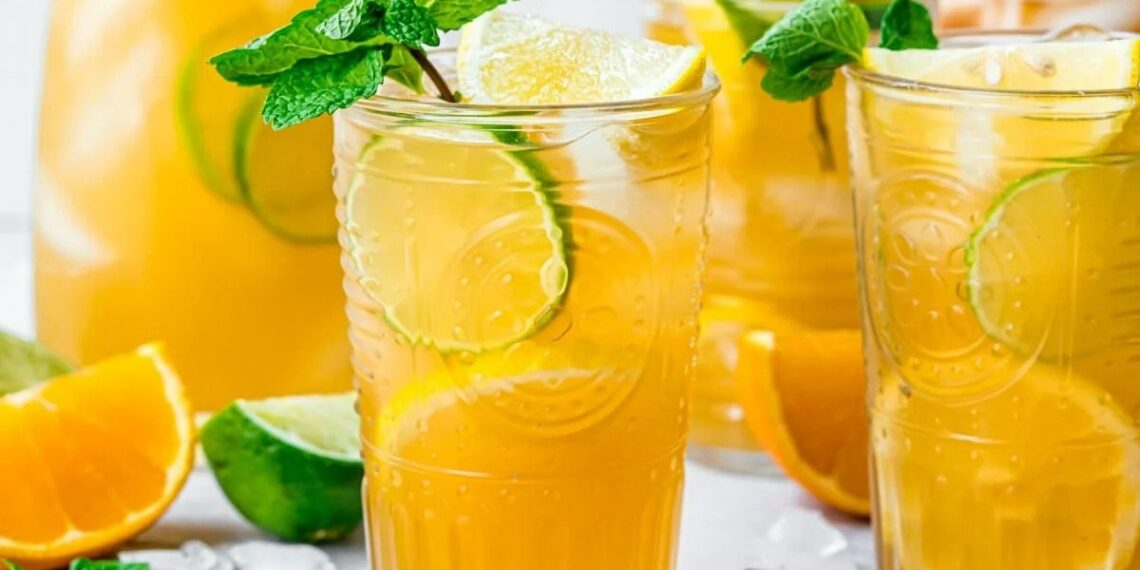 Ice-tea de limão caseiro