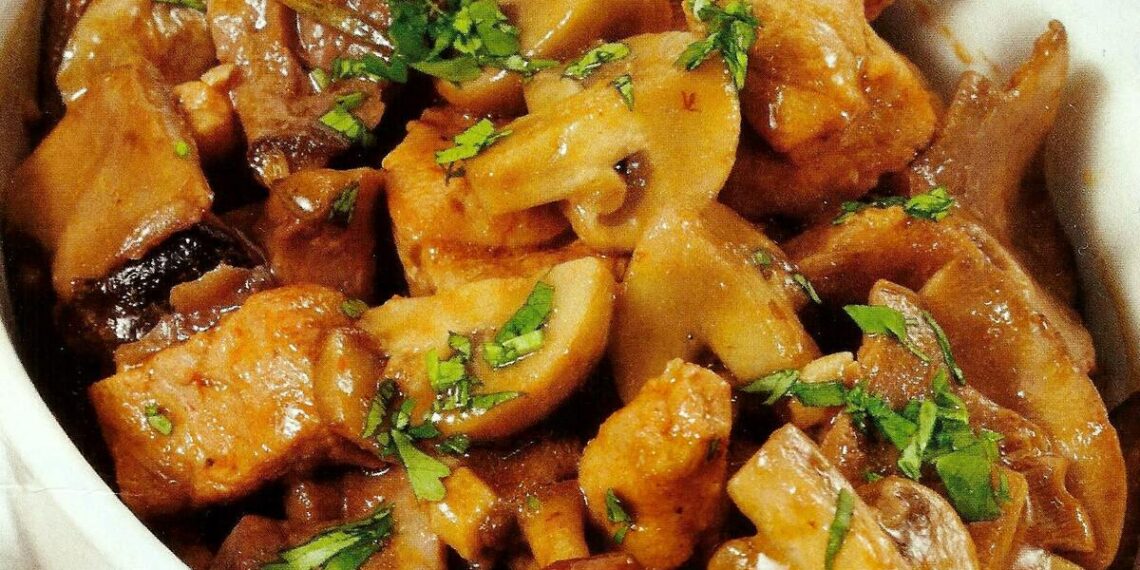 Rojões com cogumelos