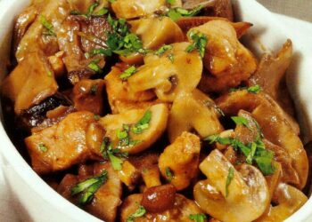 Rojões com cogumelos