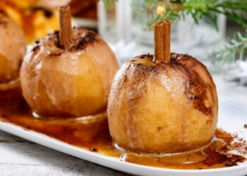 Maçãs assadas com mel