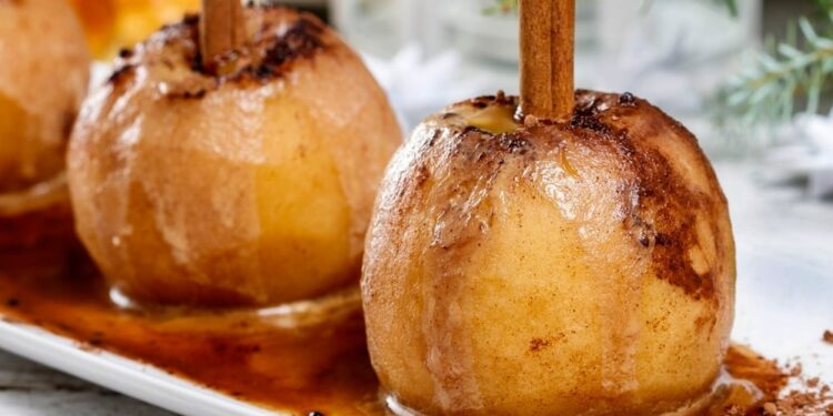 Maçãs assadas com mel