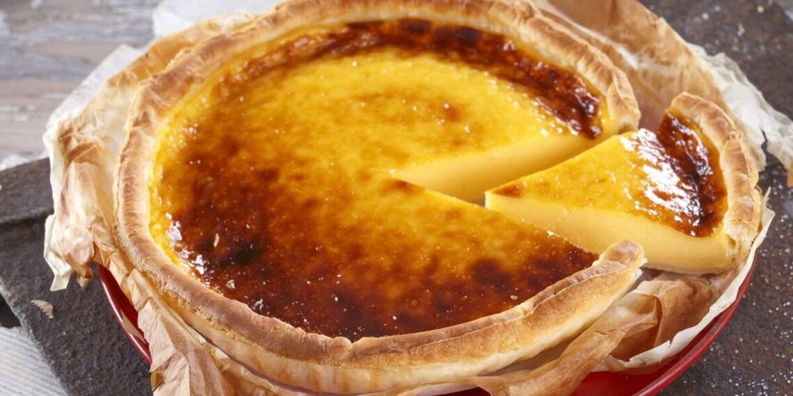 Tarte de natas fácil e rápida