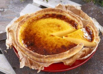 Tarte de natas fácil e rápida