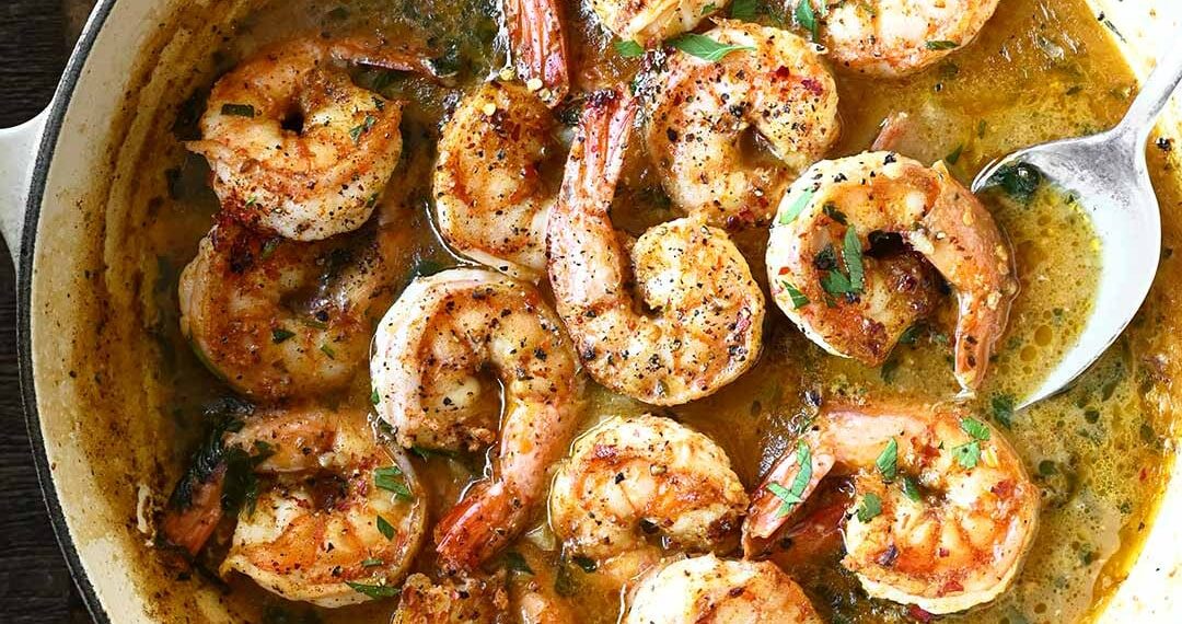 Camarão frito com whisky