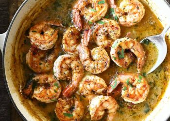 Camarão frito com whisky