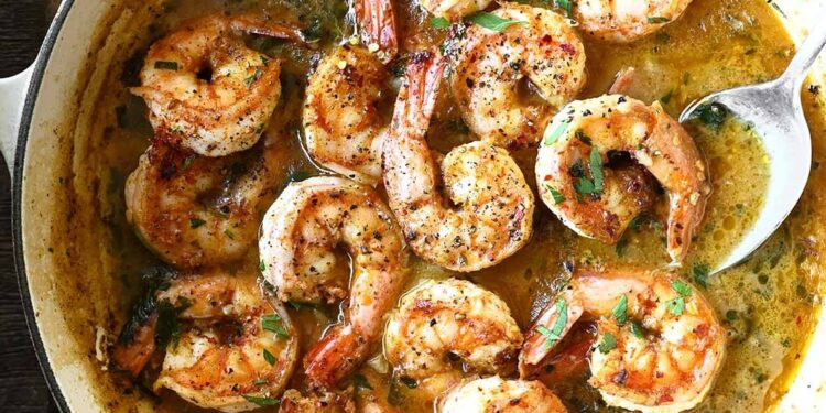 Camarão frito com whisky