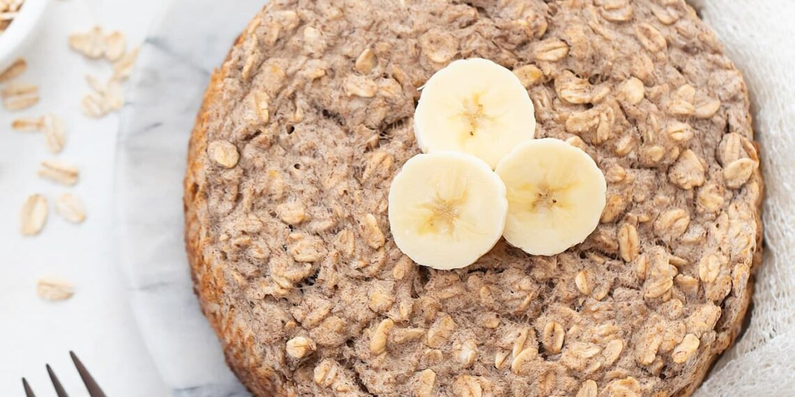 Bolo de banana e aveia
