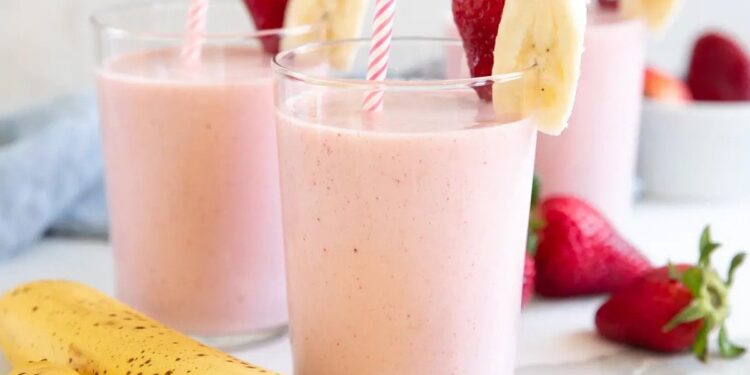 Batido de morango e banana