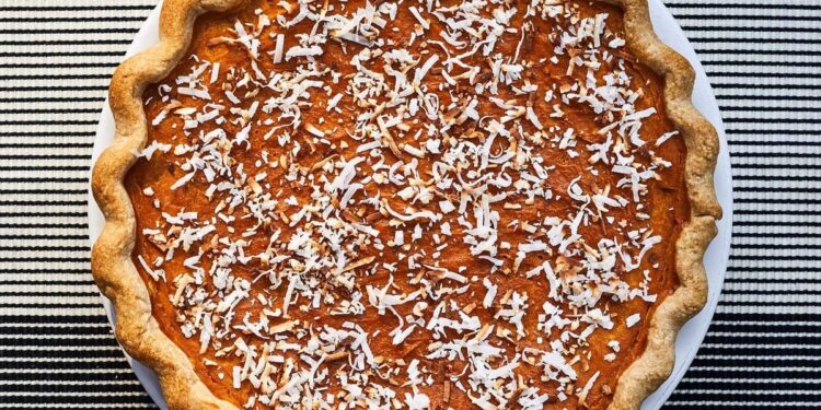 Tarte de coco e abóbora húmida