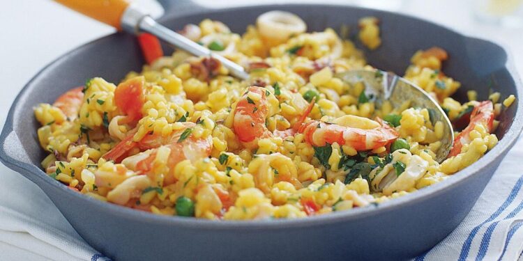 Arroz de lulas com ervilhas