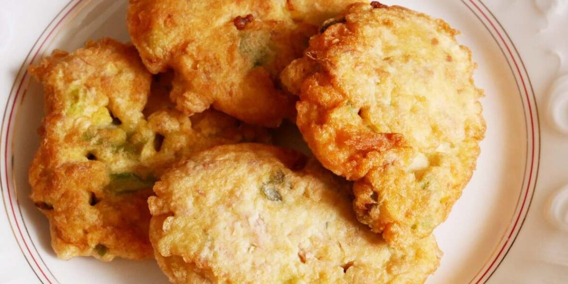 Pataniscas de feijão verde estaladiças