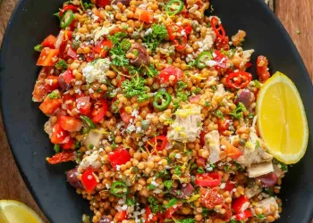 Salada de lentilhas com atum
