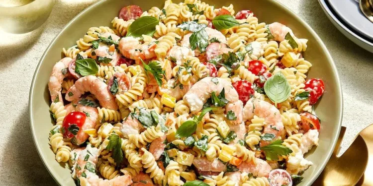 Salada fria de camarão