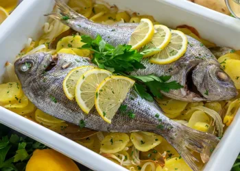 Dourada no forno com batatas