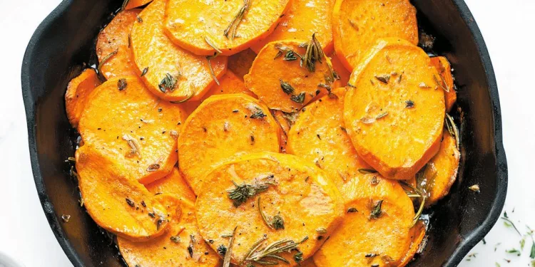 Batata doce no forno com orégãos