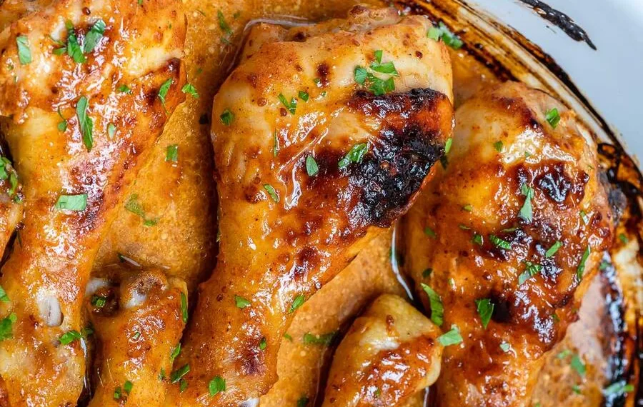 Coxas de frango no forno com mostarda