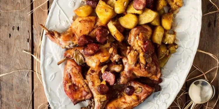 Coelho no forno com mostarda