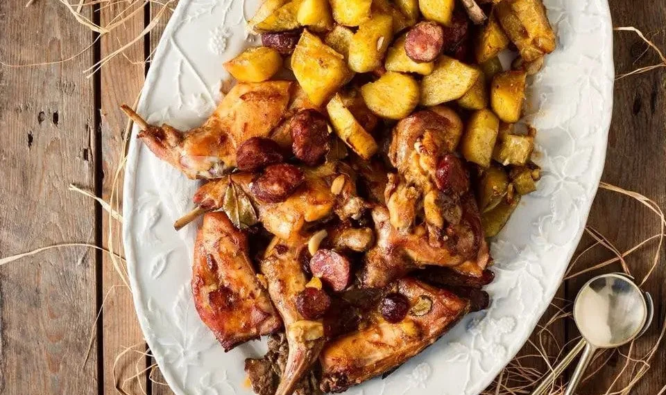 Coelho no forno com mostarda