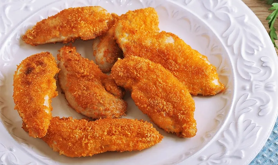 Tiras de frango crocantes
