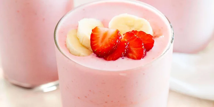 Sumo de banana e morango