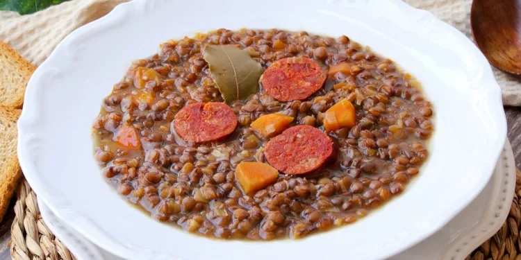 Lentilhas com chouriço