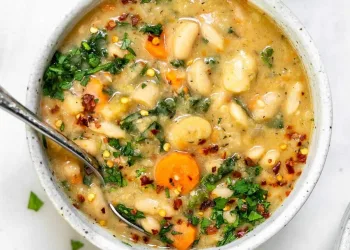 Sopa de nabiças com feijão branco