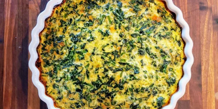 Quiche de atum e espinafres