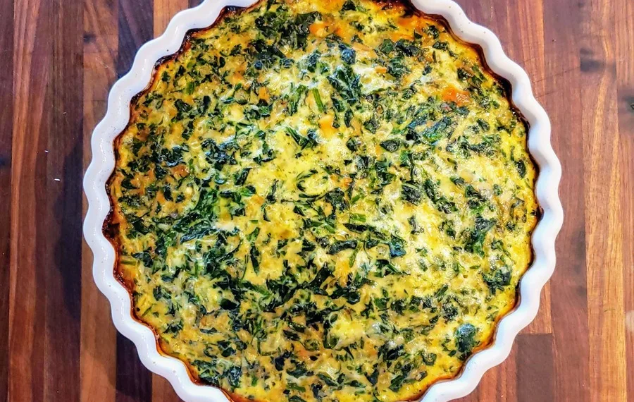 Quiche de atum e espinafres