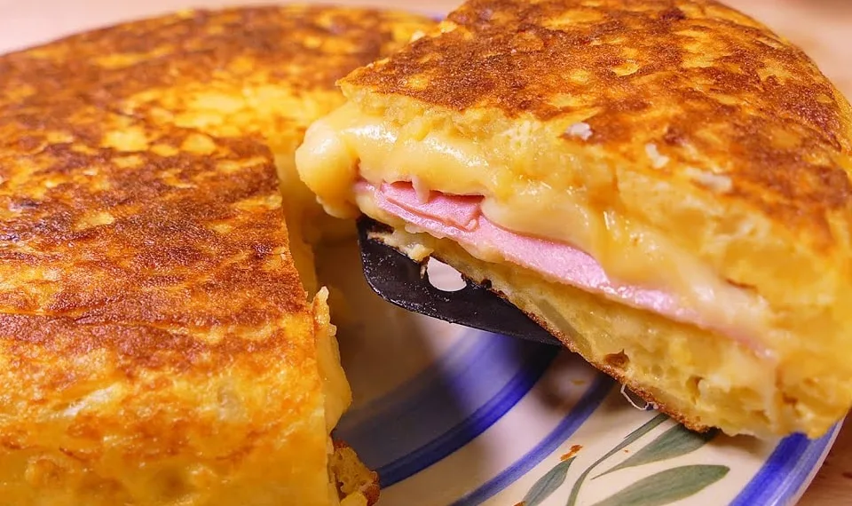 Tortilha de batata e presunto