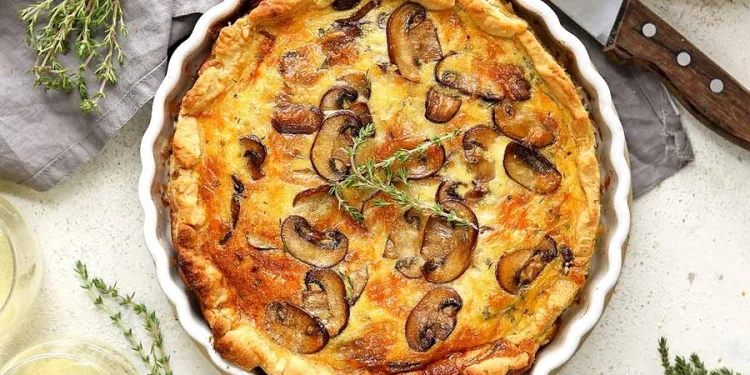 Quiche de atum e cogumelos