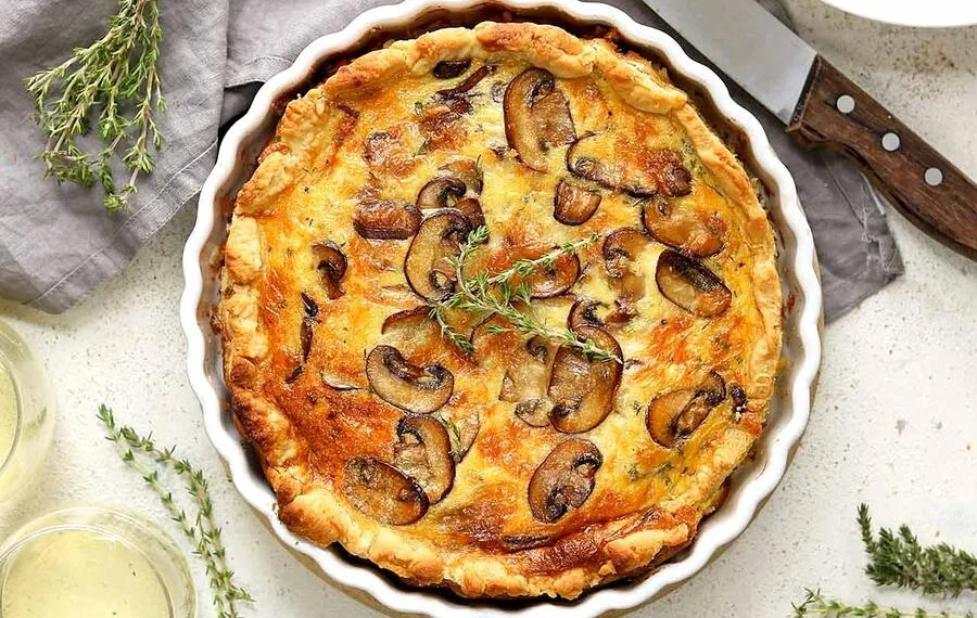 Quiche de atum e cogumelos