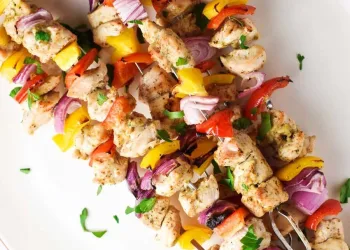 Espetadas de frango no forno