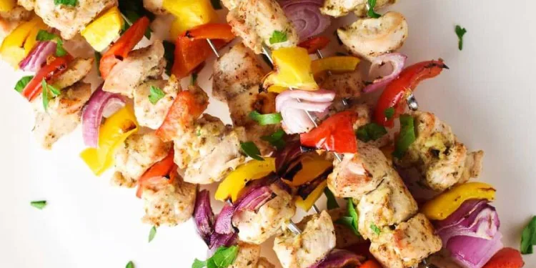 Espetadas de frango no forno