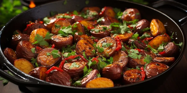 Castanhas salteadas com chouriço