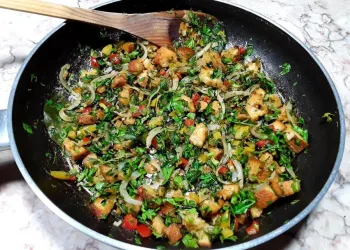 Migas de espinafres à Alentejana