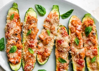 Courgette recheada com atum