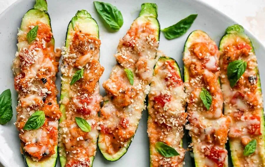 Courgette recheada com atum