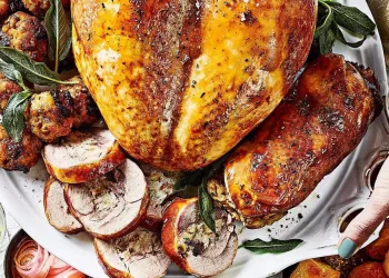 Peru recheado com castanhas