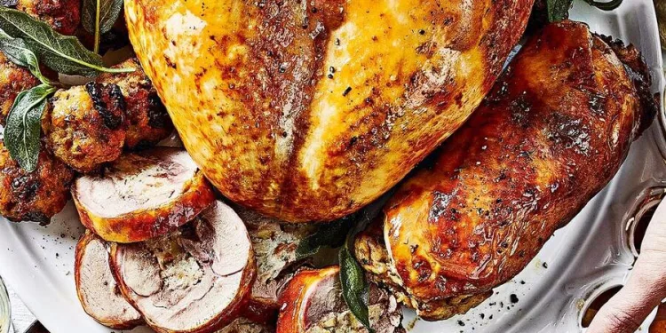 Peru recheado com castanhas