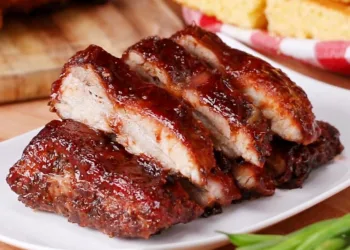 Entrecosto no forno com mel e mostarda