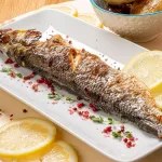 Robalo grelhado com molho verde